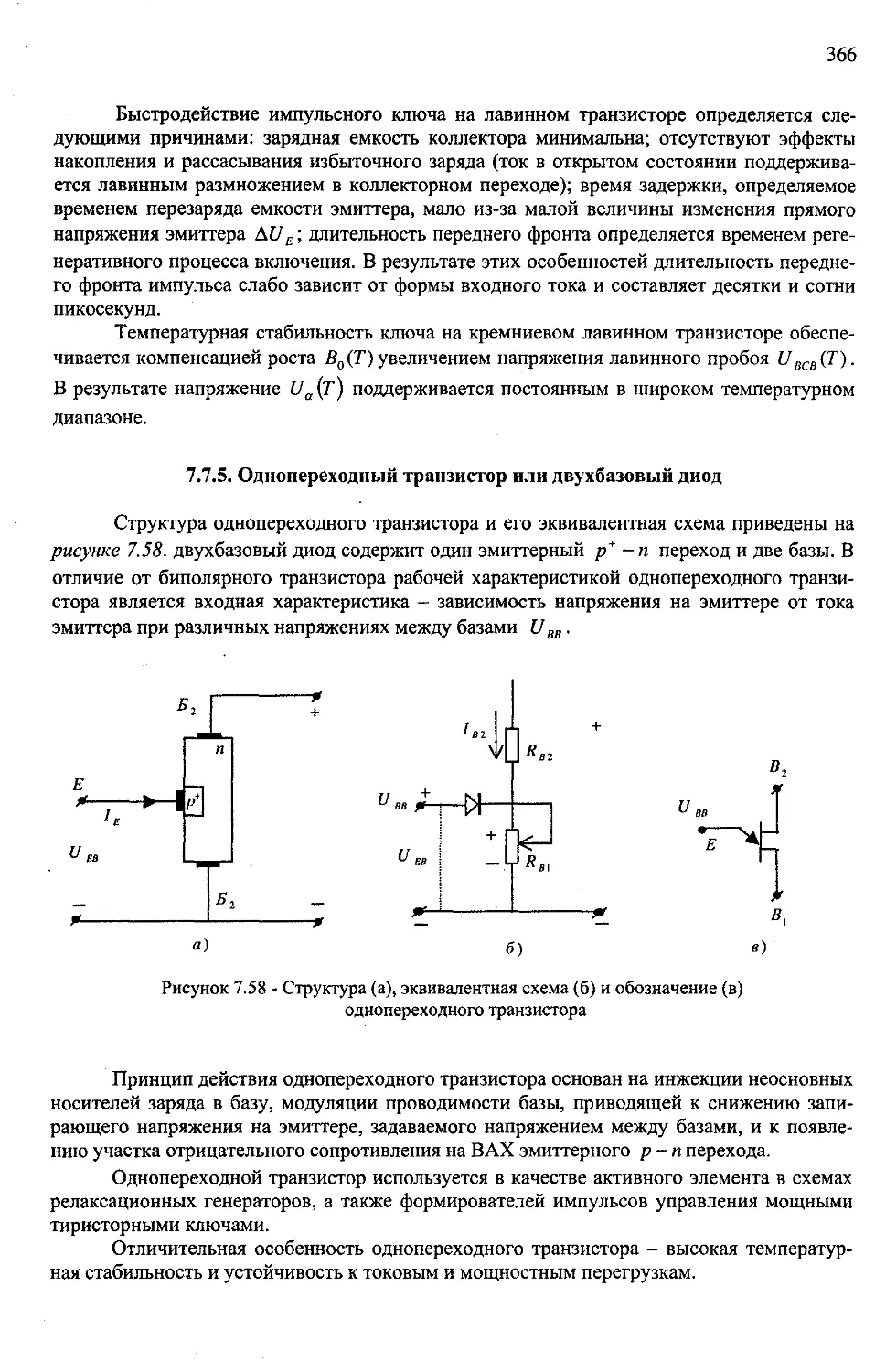 ﻿7.7.5. Однопереходный транзистор или двухбазовый дио