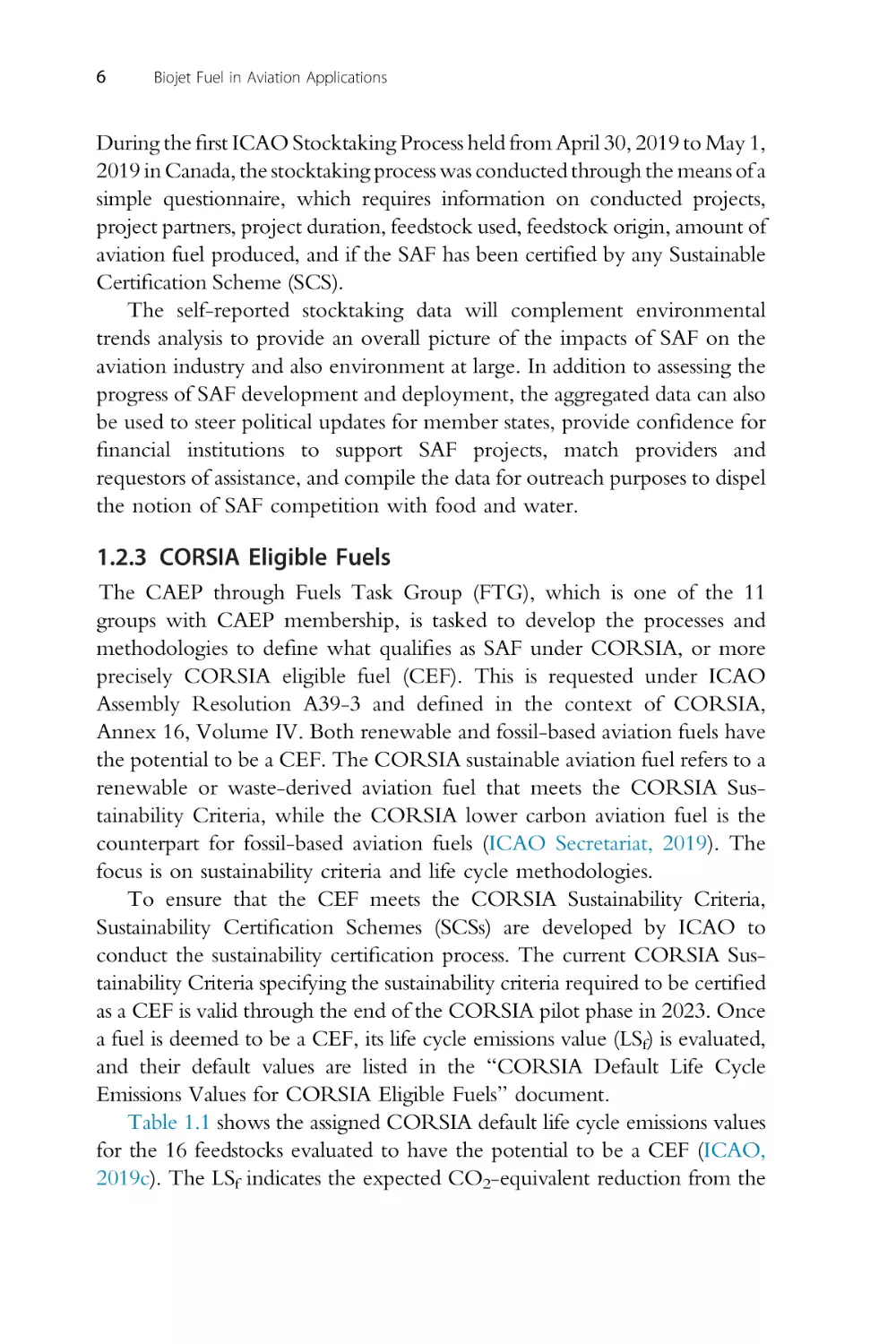 1.2.3 CORSIA Eligible Fuels