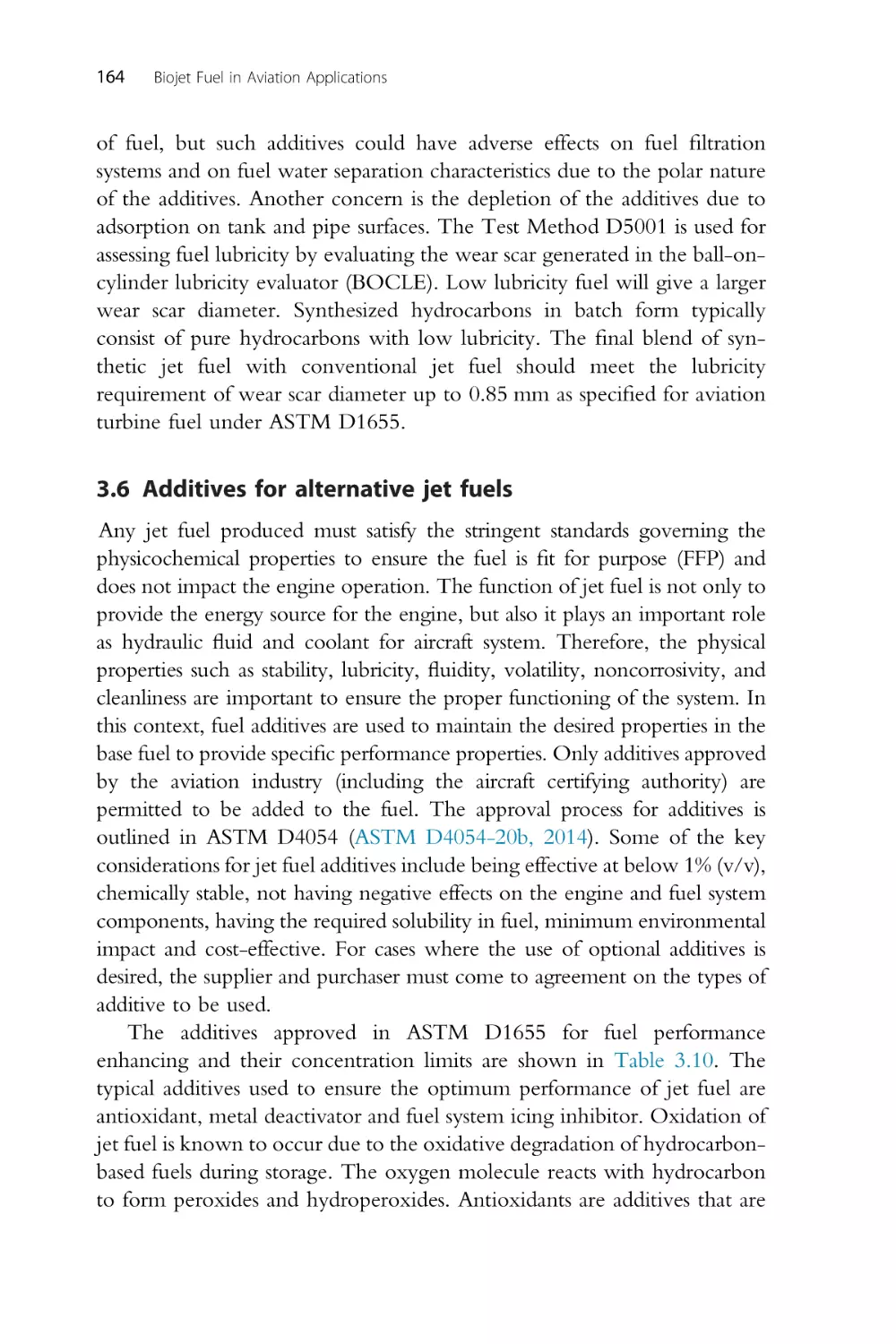 3.6 Additives for alternative jet fuels