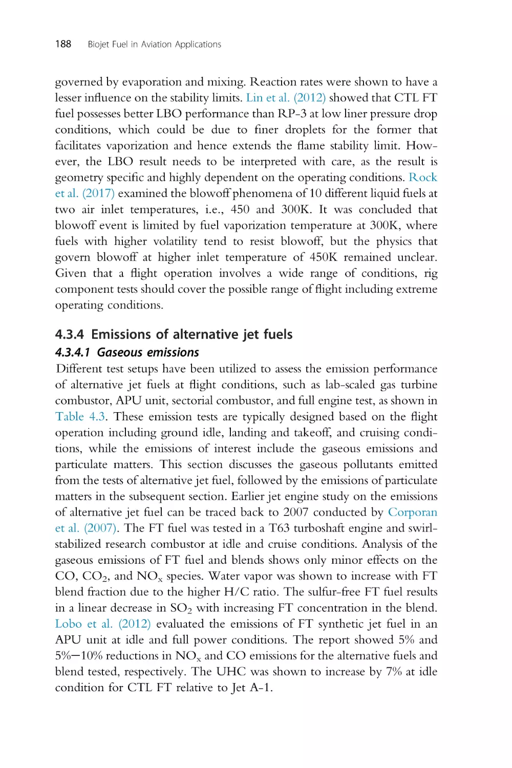 4.3.4 Emissions of alternative jet fuels
4.3.4.1 Gaseous emissions