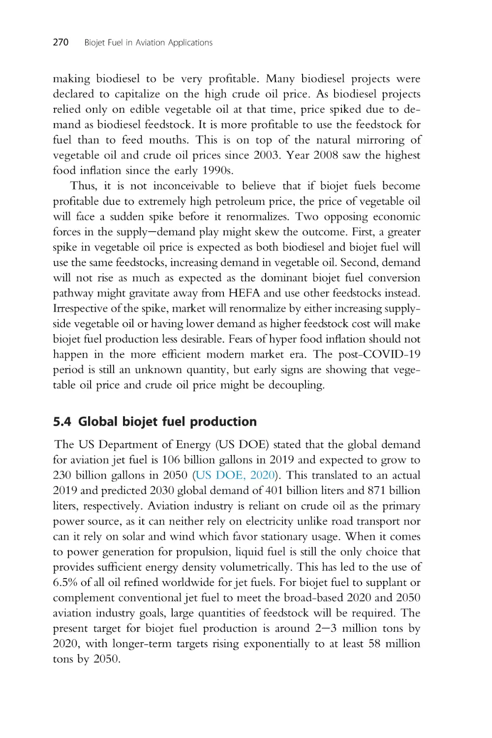 5.4 Global biojet fuel production