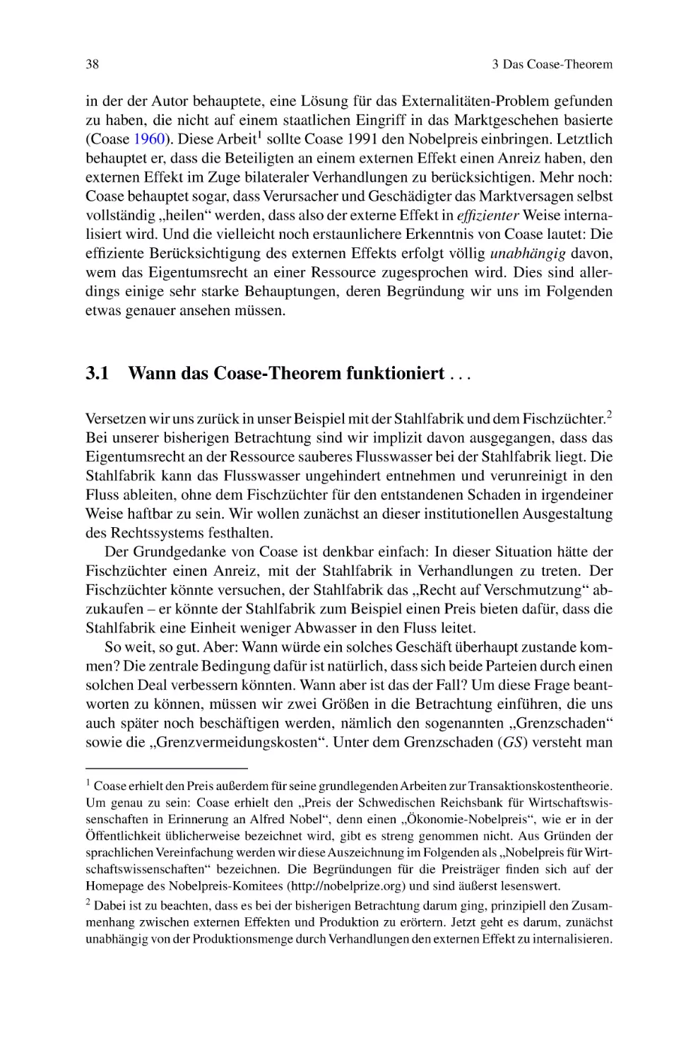 3.1
Wann das Coase-Theorem funktioniert …