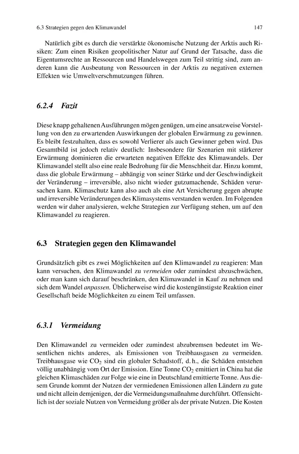 6.2.4
Fazit
6.3
Strategien gegen den Klimawandel
6.3.1
Vermeidung