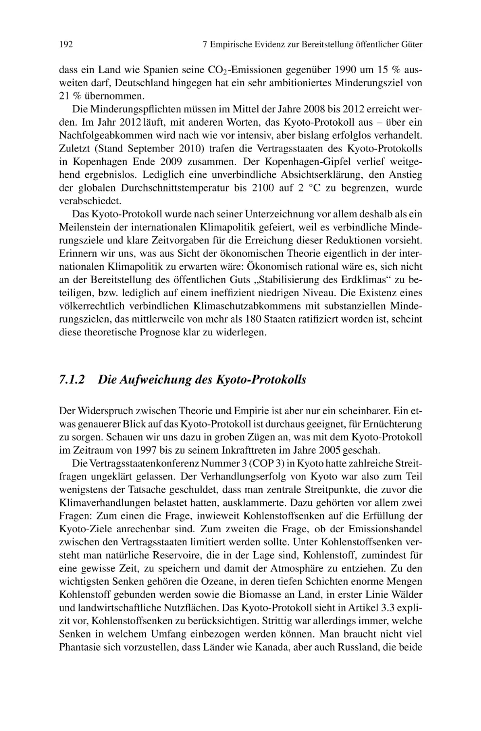 7.1.2
Die Aufweichung des Kyoto-Protokolls