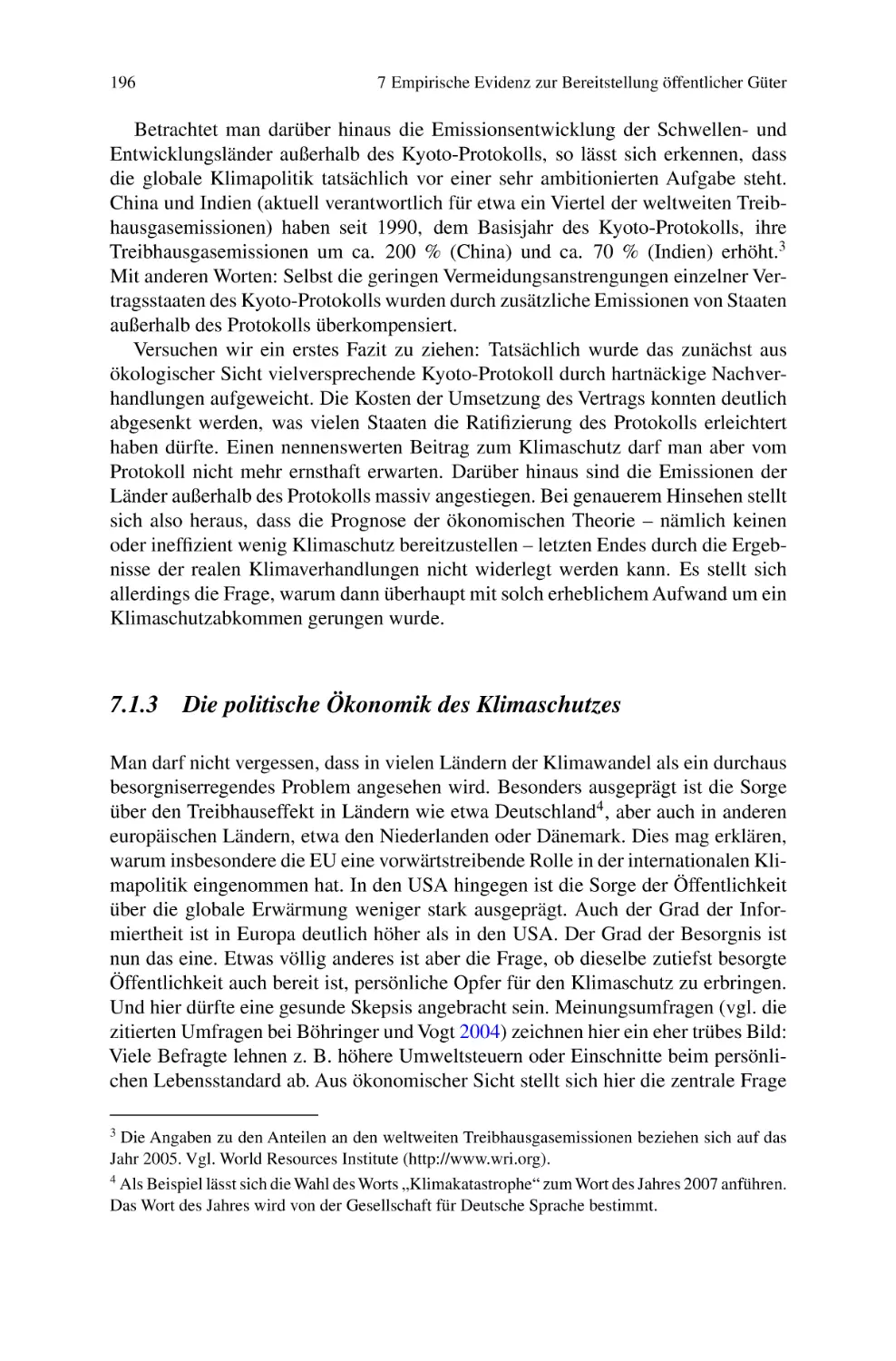 7.1.3
Die politische Ökonomik des Klimaschutzes