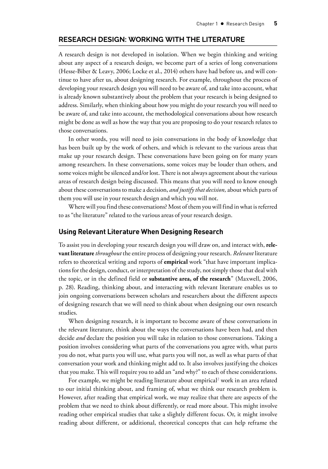 Research Design
Using Relevant Literature When Designing Research