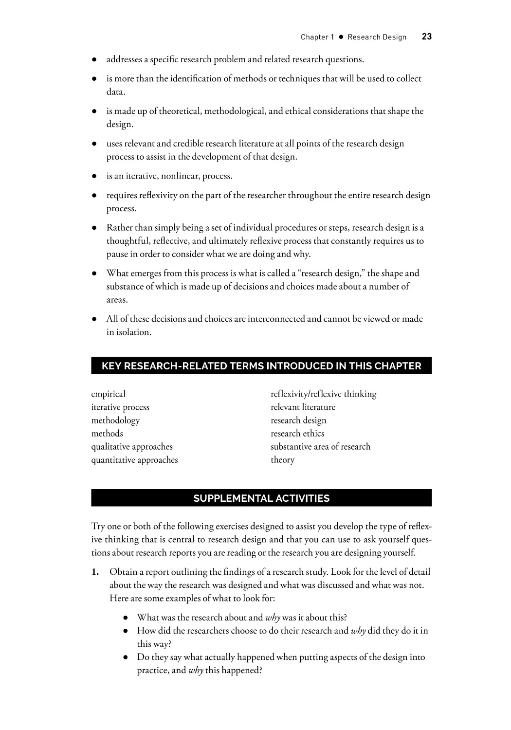 Key Research-Related Terms Introduced in This Chapter
Supplemental Activities