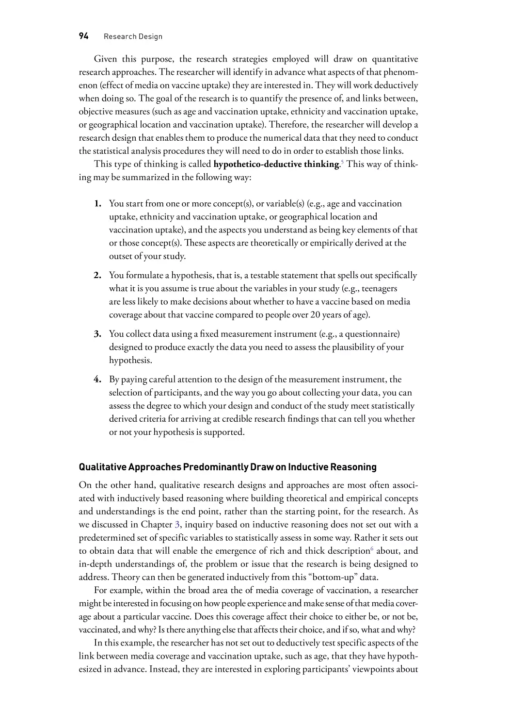 Qualitative Approaches Predominantly Draw on Inductive Reasoning