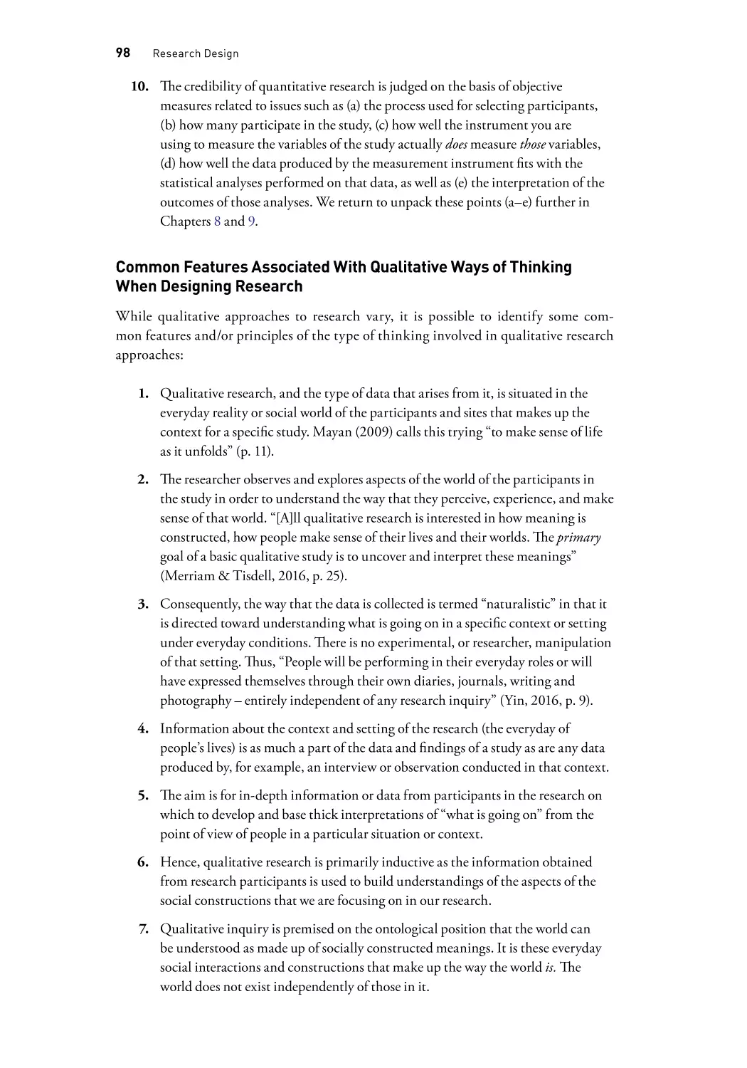 Common Features Associated With Qualitative Ways of Thinking When Designing Research