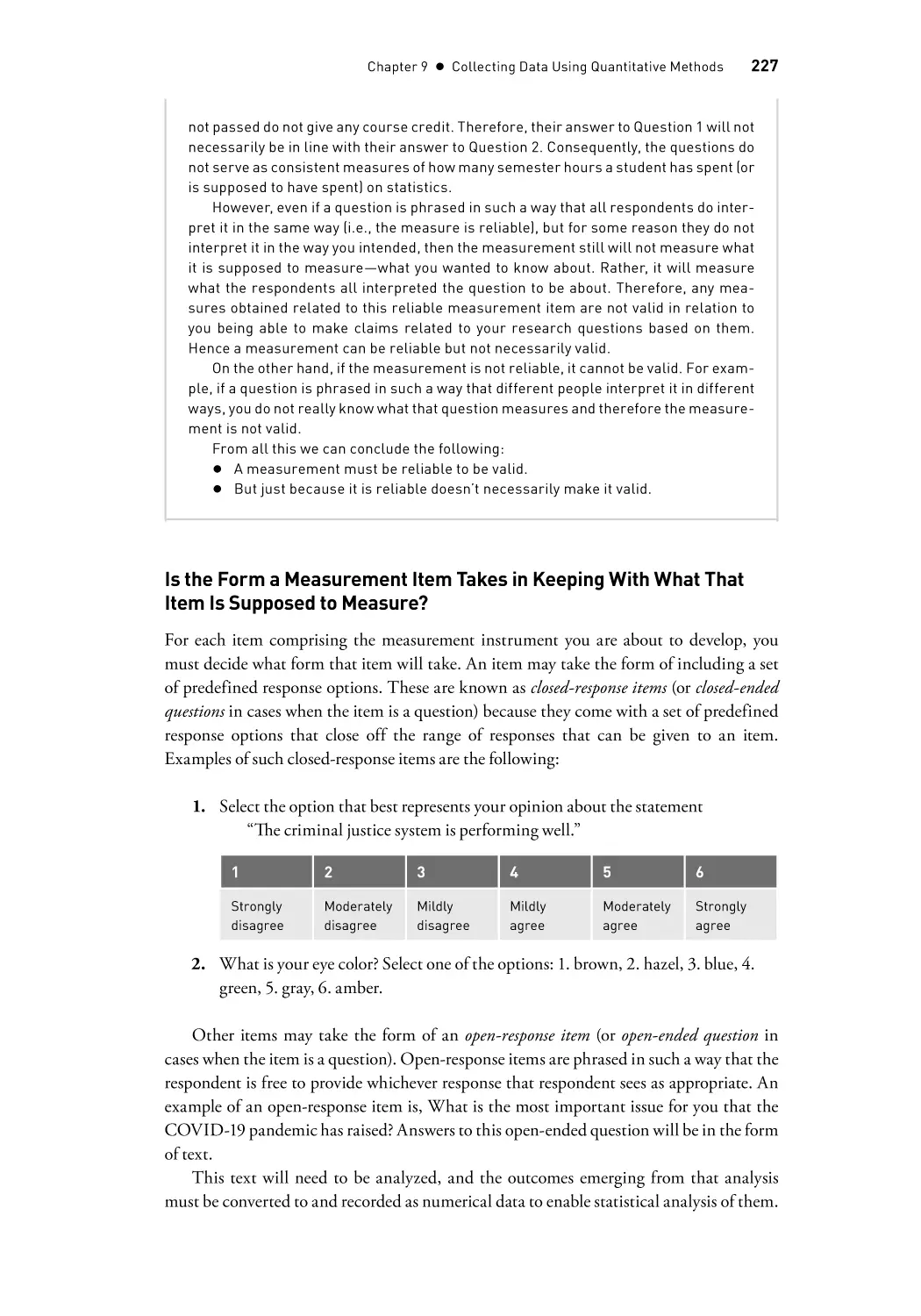 Is the Form a Measurement Item Takes in Keeping With What That Item Is Supposed to Measure?