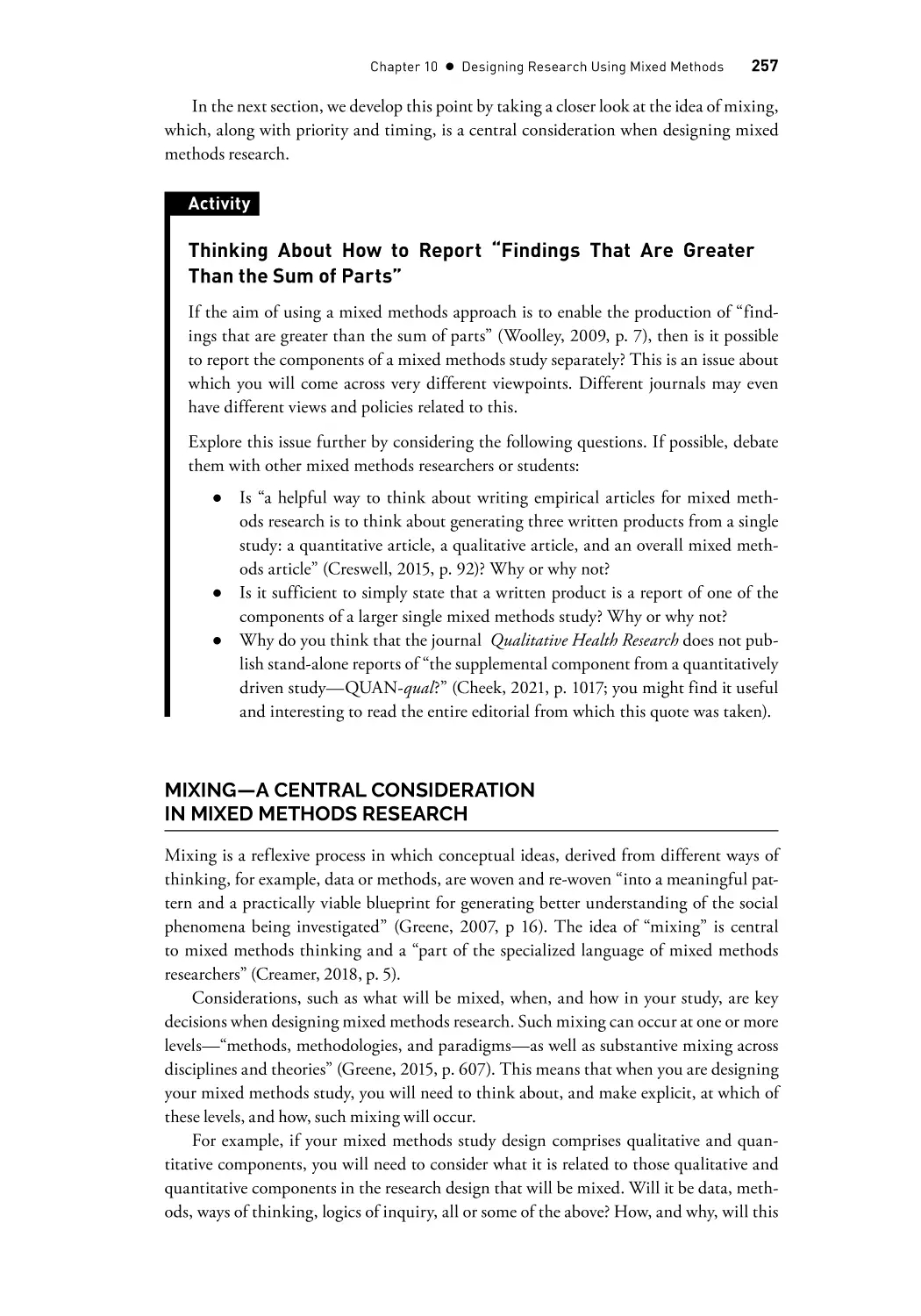 Mixing—A Central Consideration in Mixed Methods Research