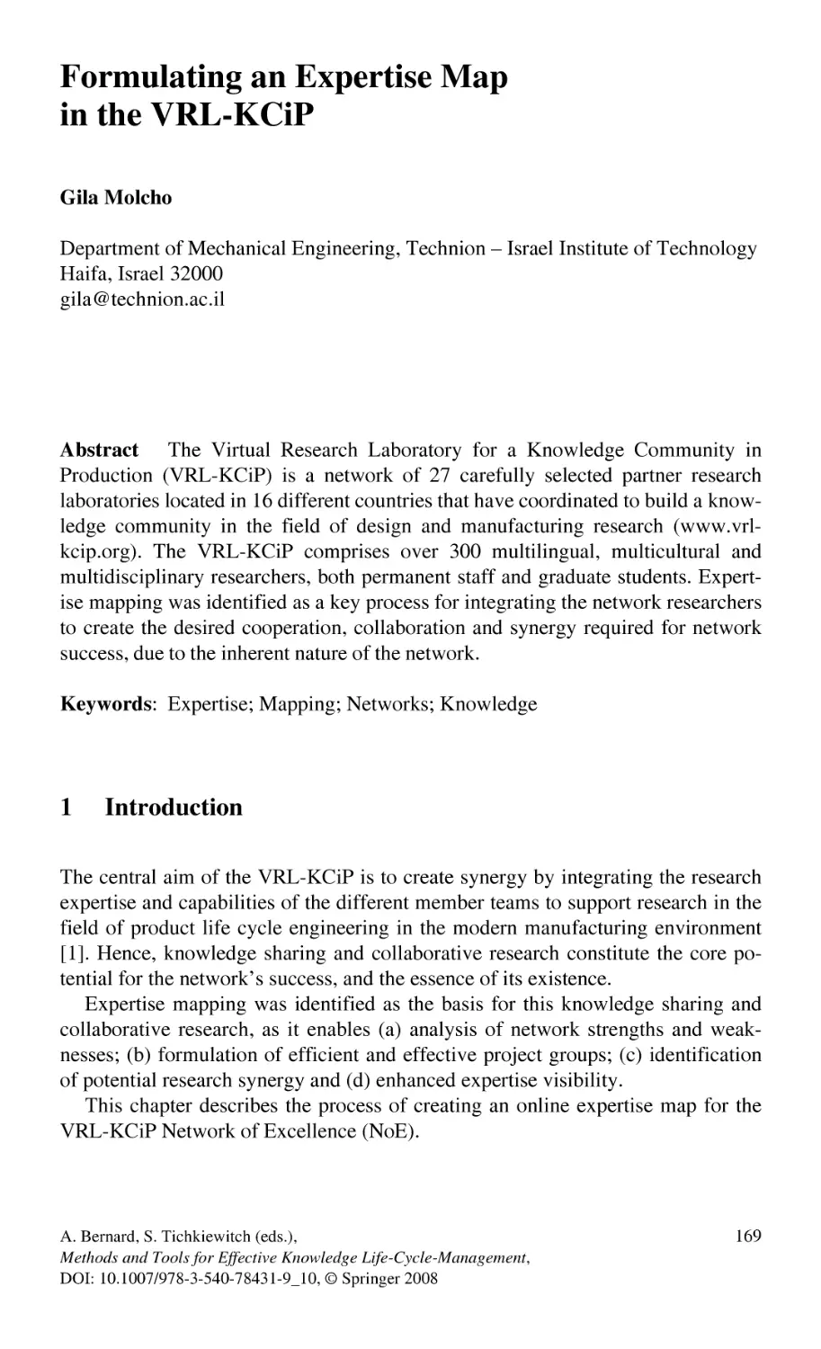 Formulating an Expertise Map in the VRL-KCiP