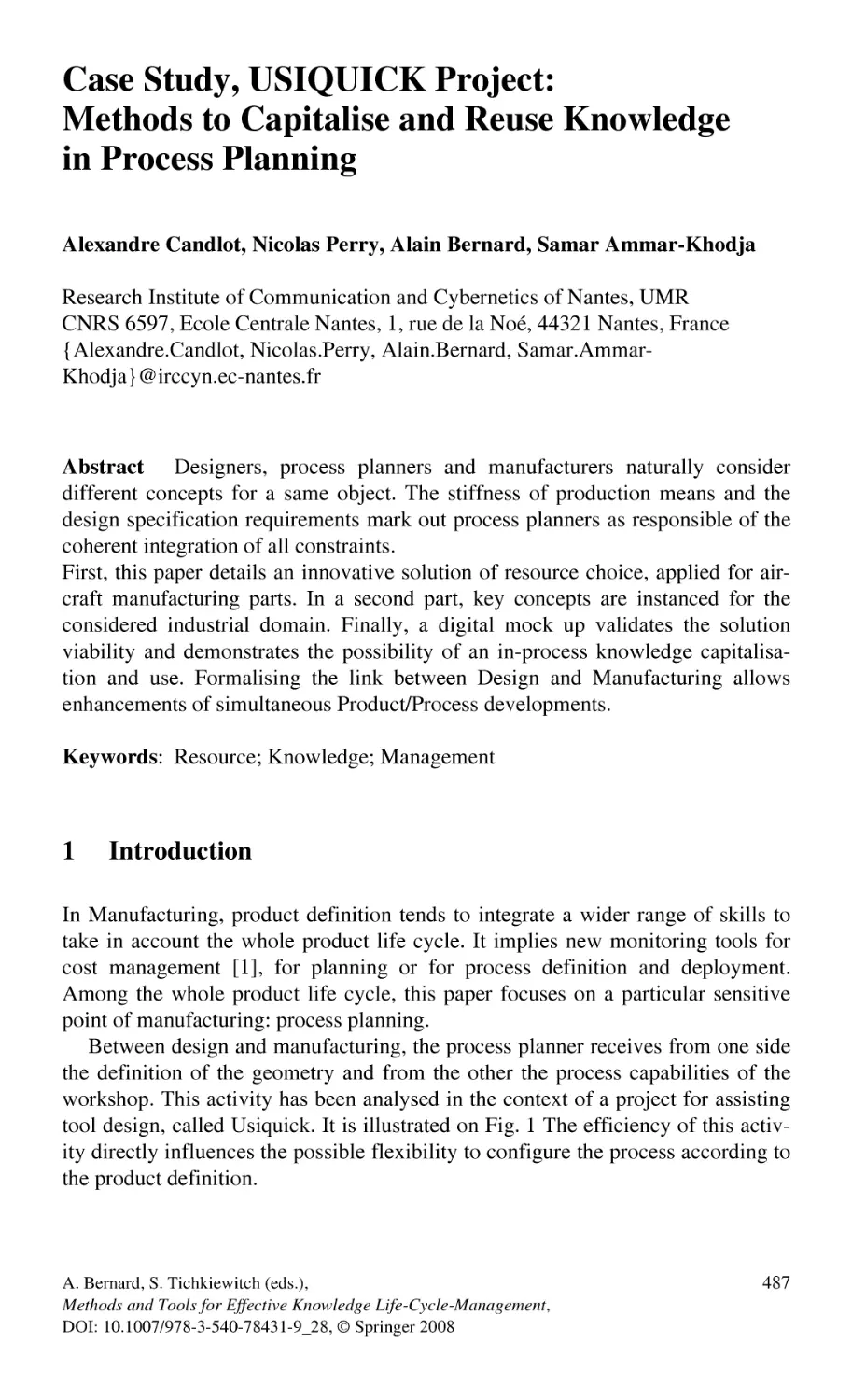 Case Study, USIQUICK Project