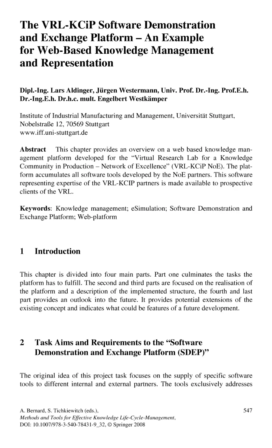 The VRL-KCiP Software Demonstration and Exchange Platform – An Example for Web-Based Knowledge Management and Representation