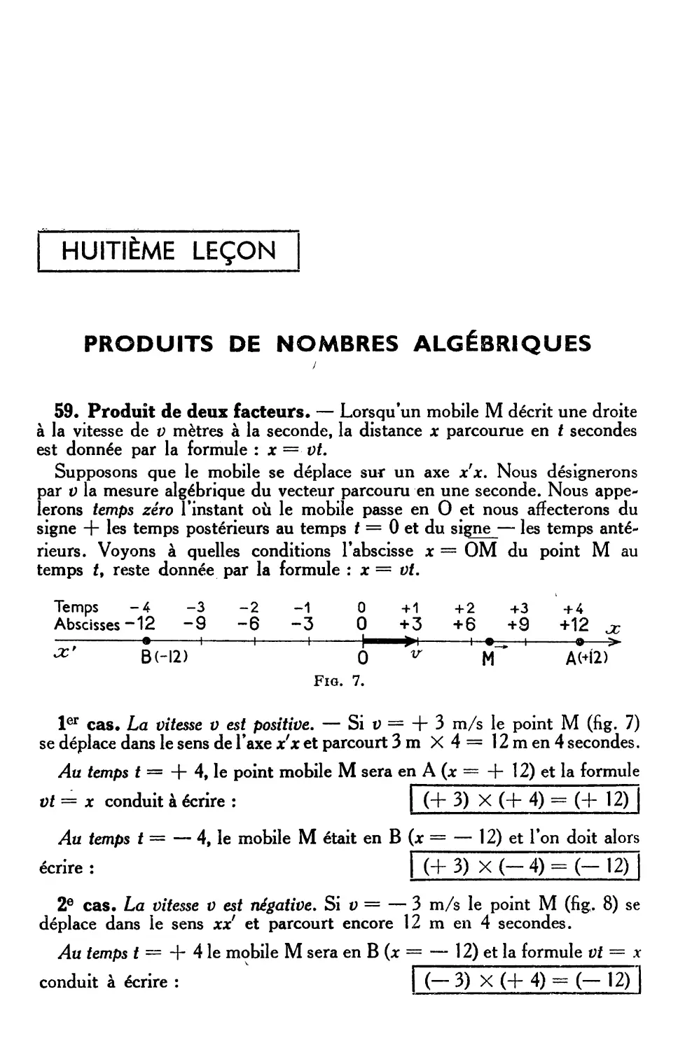 VIIIe leçon. — Produit de nombres algébriques