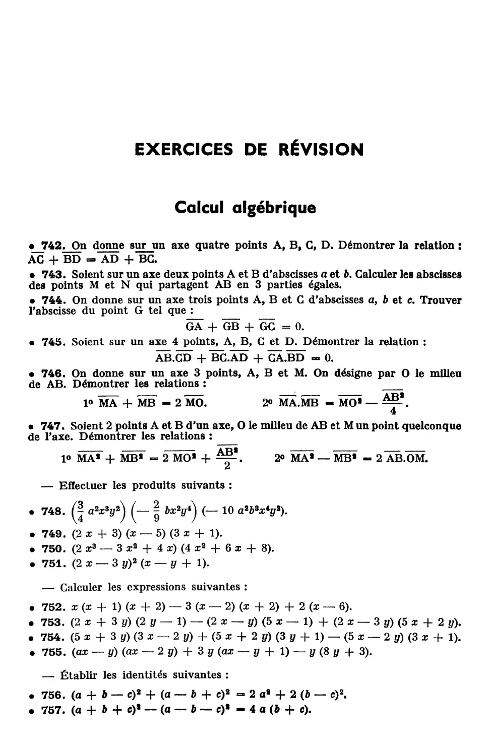 Exercices de révision