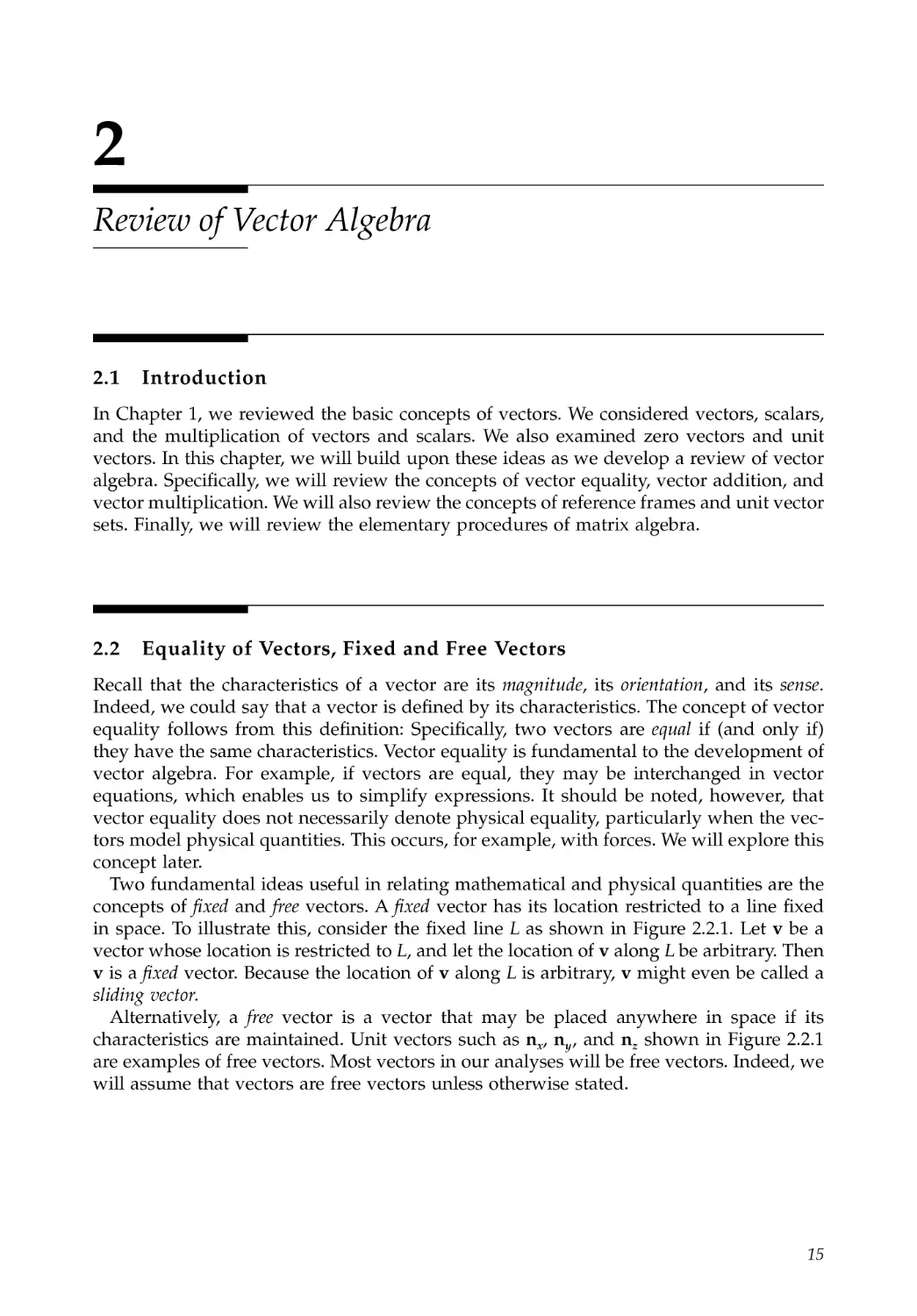 2.  Review of Vector Algebra