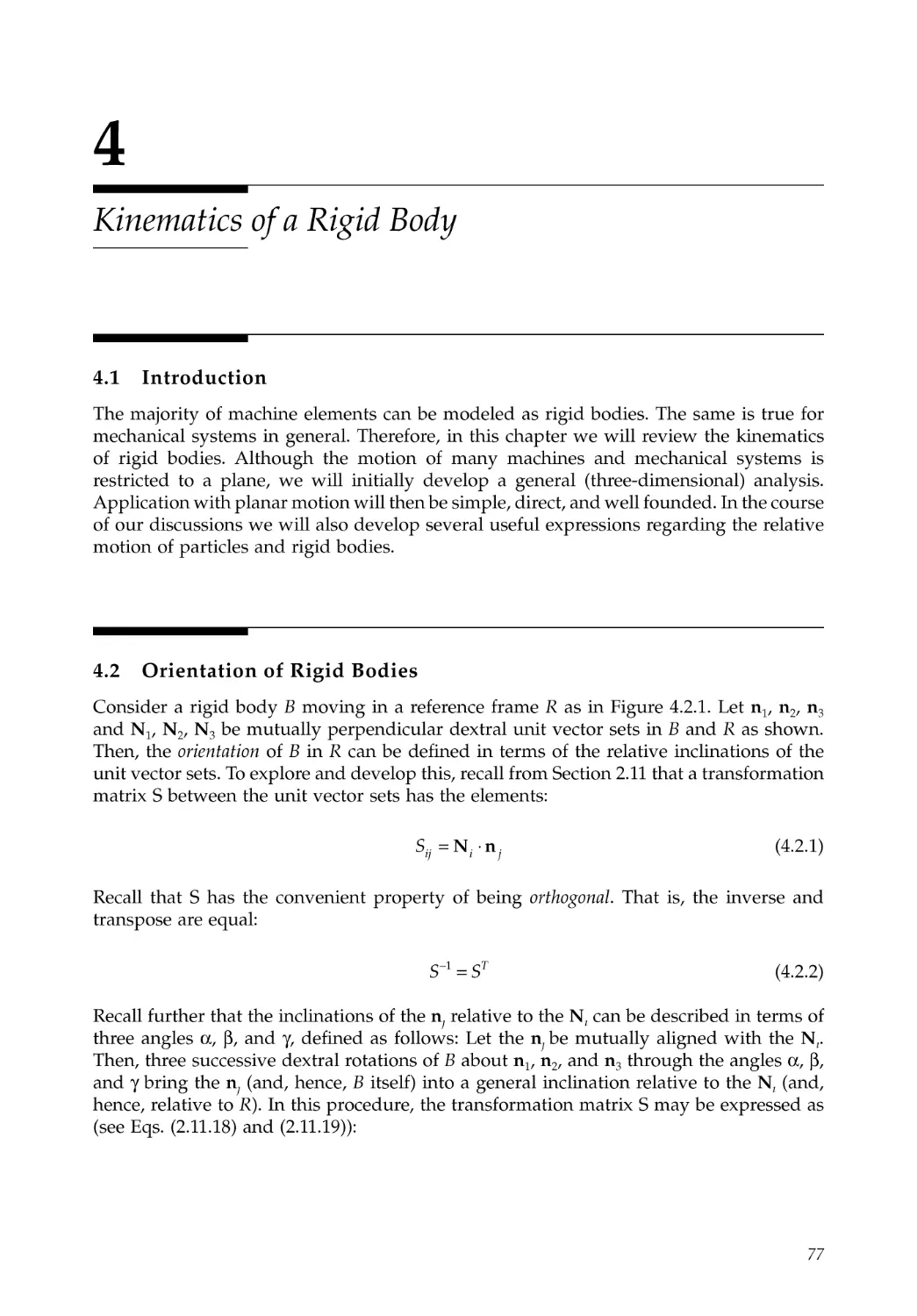 4.  Kinematics of a Rigid Body