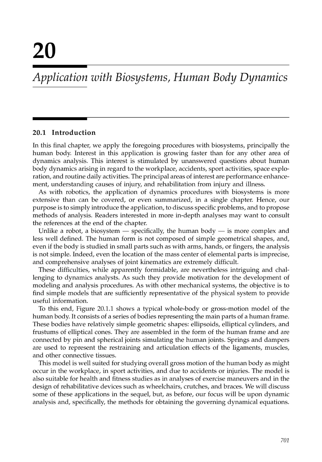 20.  Application with Biosystems, Human Body Dynamics