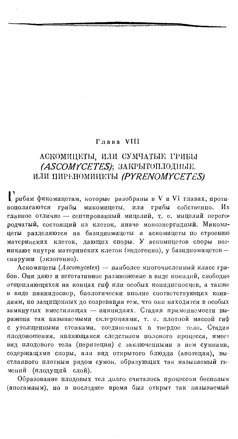 {472} Глава VIII. АСКОМИЦЕТЫ, ИЛИ СУМЧАТЫЕ ГРИБЫ; ЗАКРЫТОПЛОДНЫЕ ИЛИ ПИРОМИЦЕТЫ