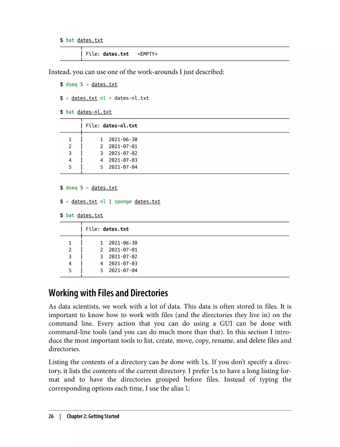 Working with Files and Directories