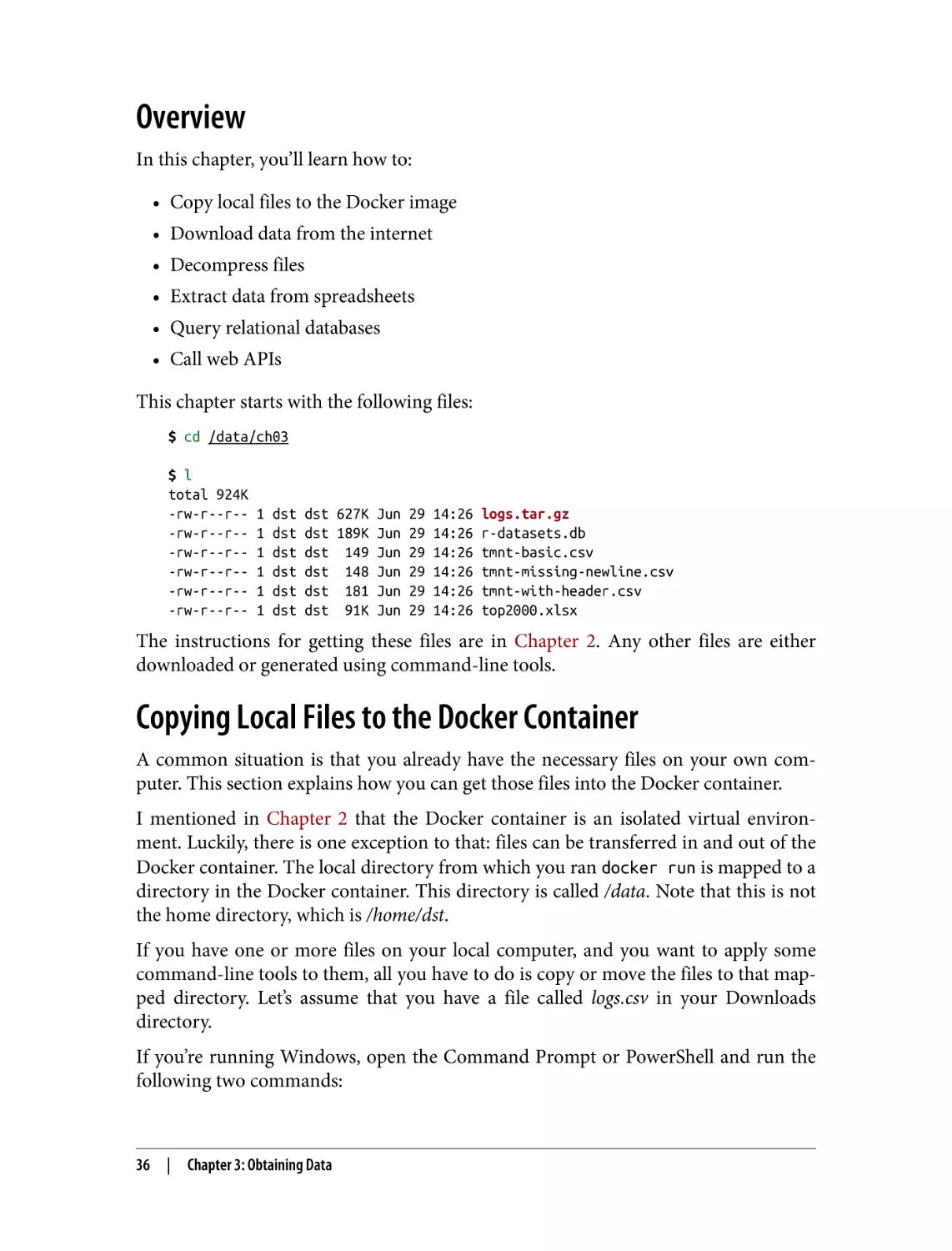 Overview
Copying Local Files to the Docker Container