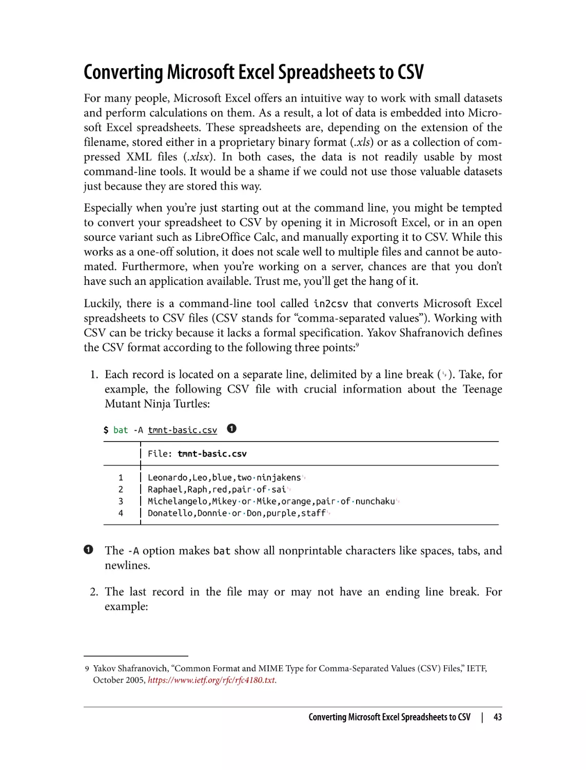 Converting Microsoft Excel Spreadsheets to CSV