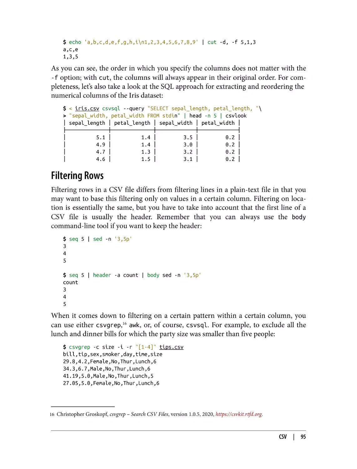 Filtering Rows