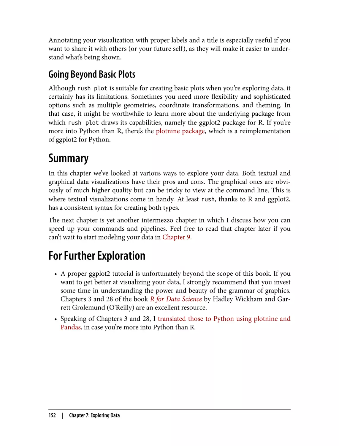 Going Beyond Basic Plots
Summary
For Further Exploration