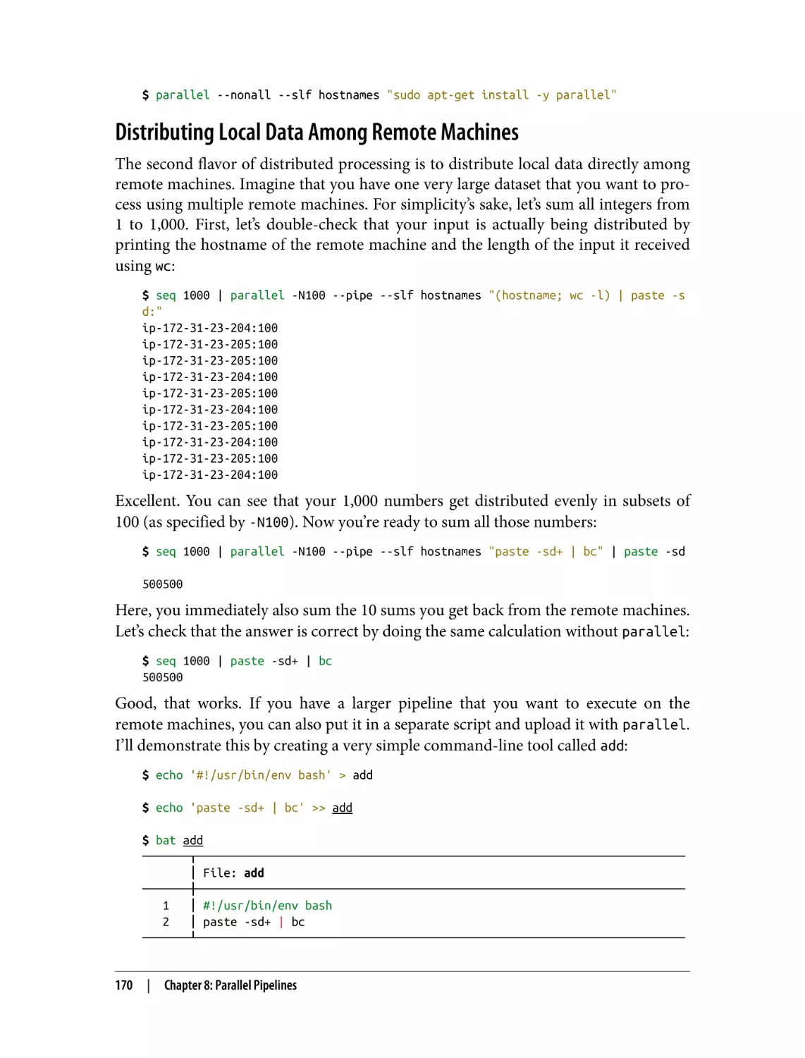 Distributing Local Data Among Remote Machines