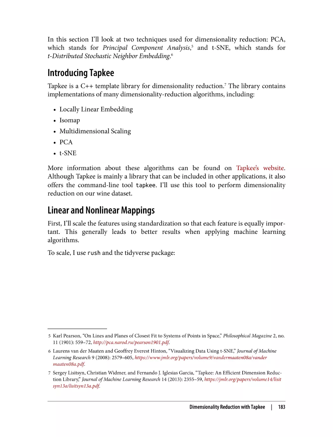 Introducing Tapkee
Linear and Nonlinear Mappings