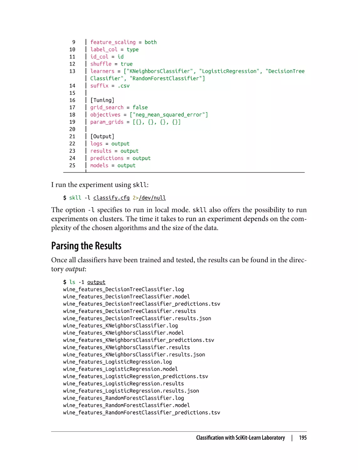 Parsing the Results