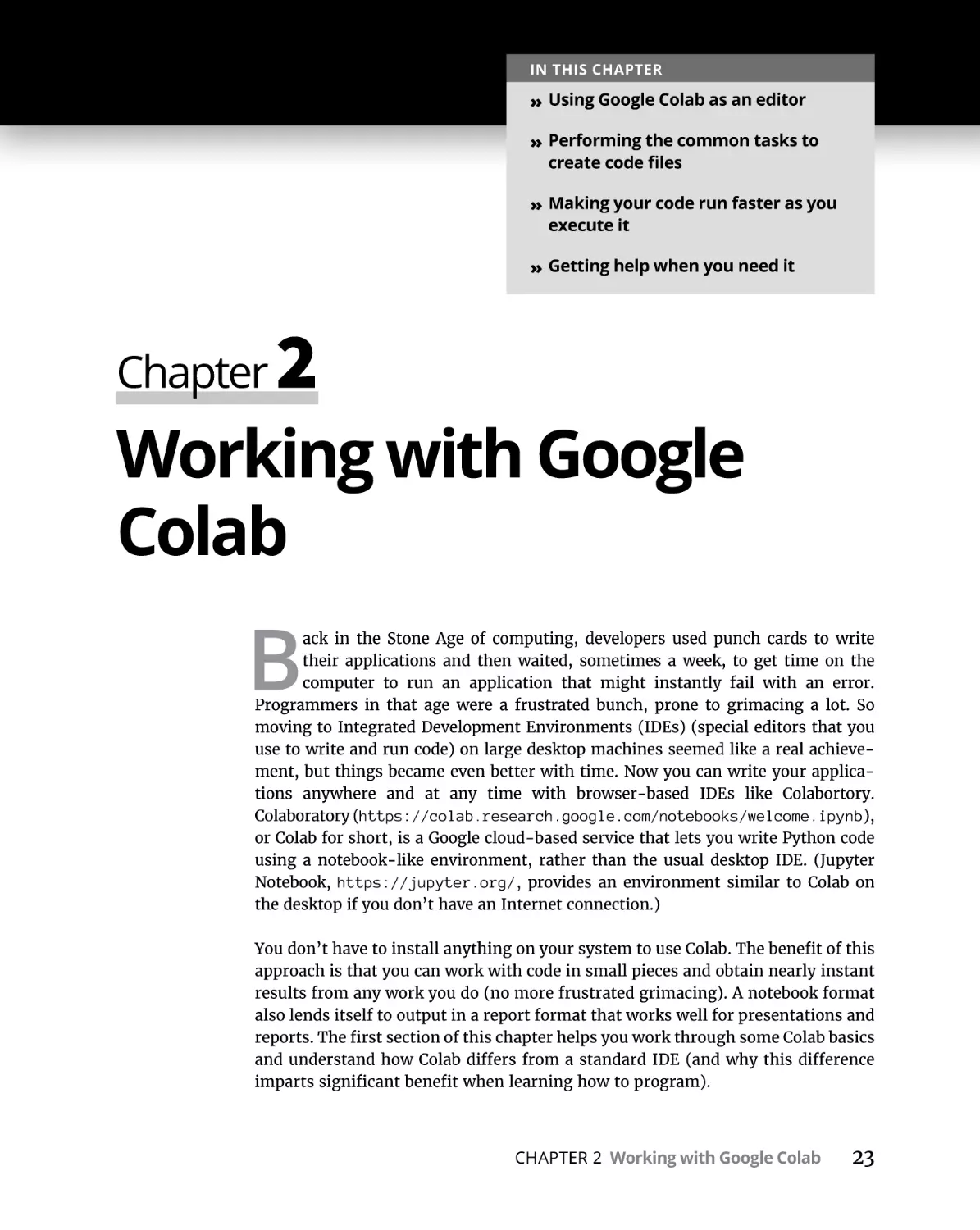 Chapter 2 Working with Google Colab