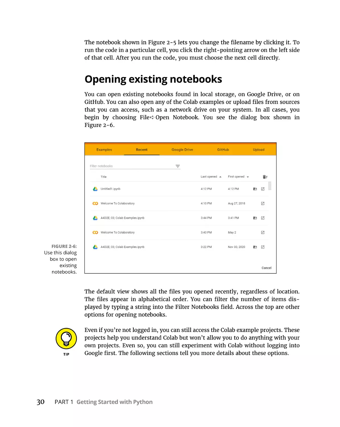 Opening existing notebooks