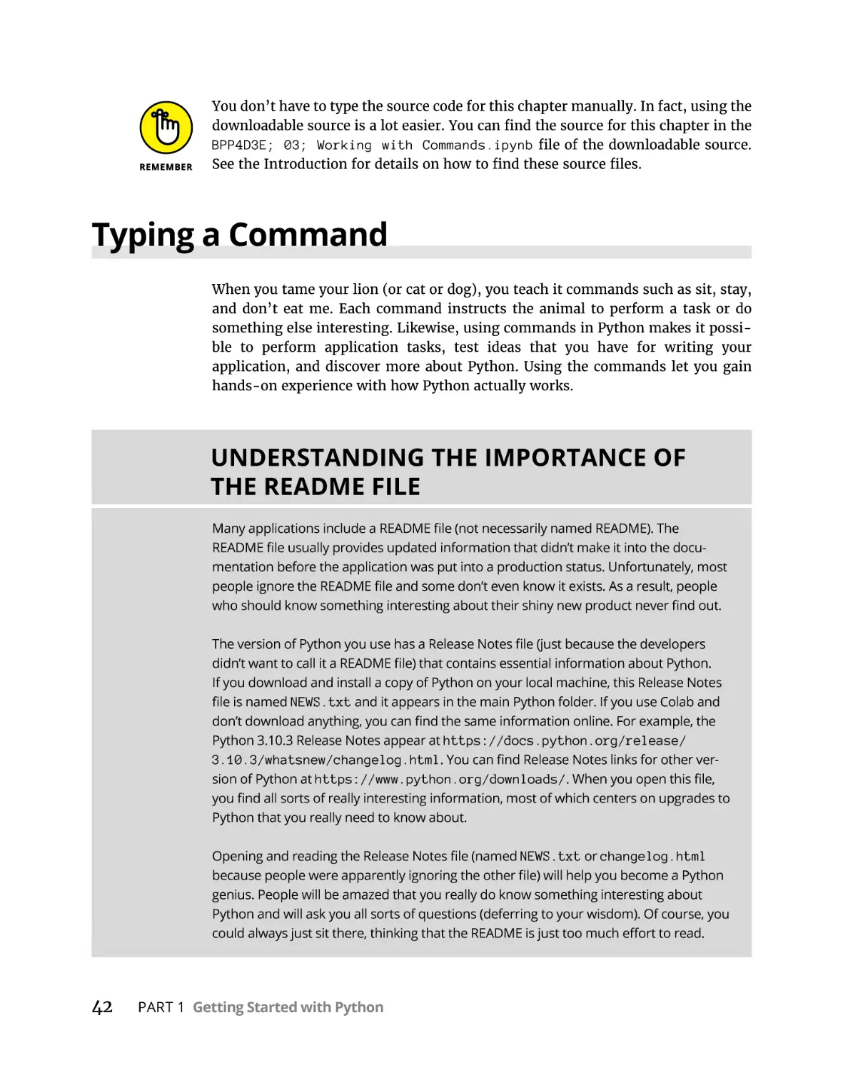 Typing a Command