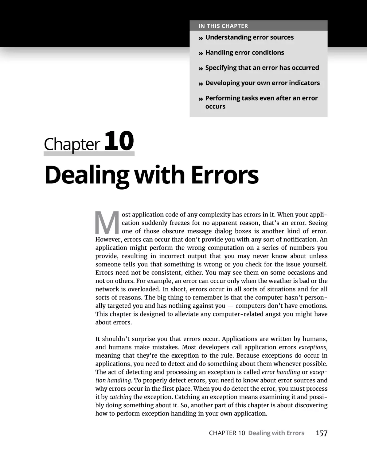 Chapter 10 Dealing with Errors
