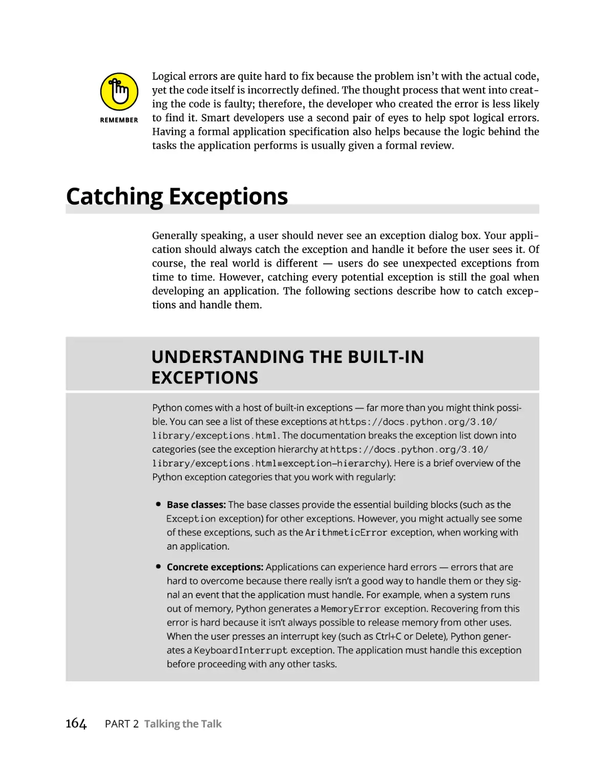 Catching Exceptions