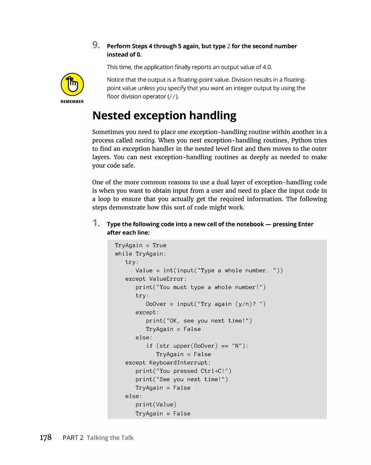 Nested exception handling