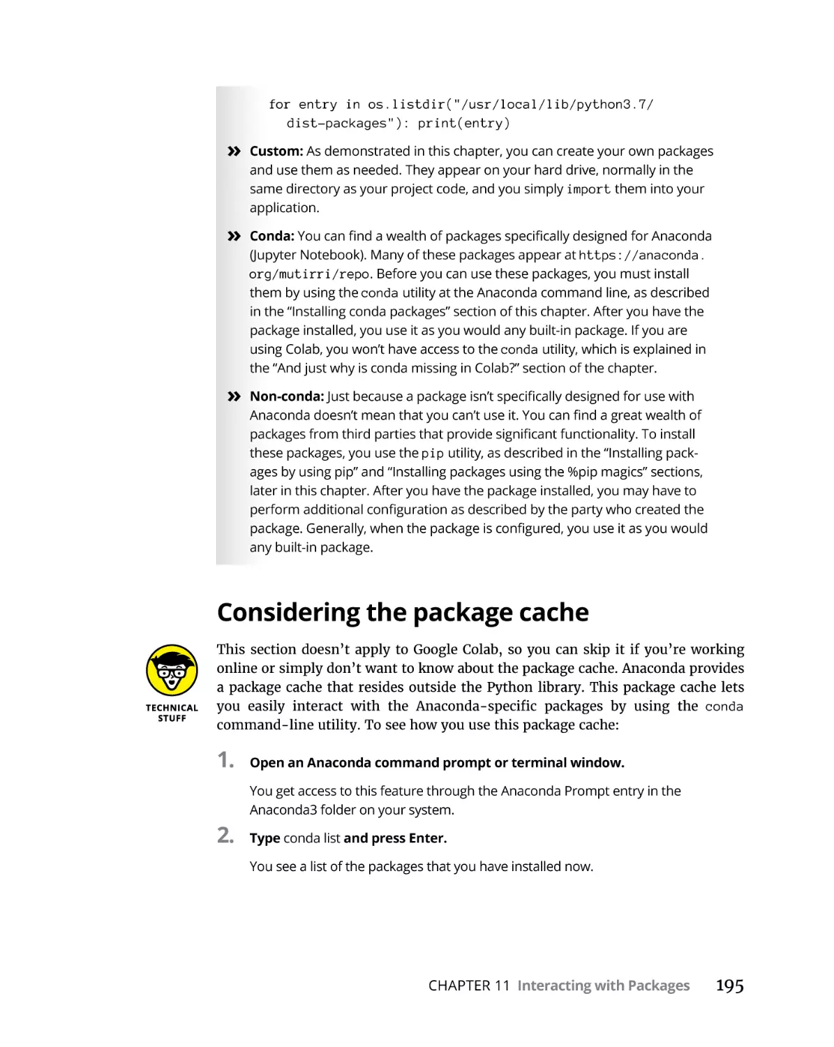 Considering the package cache