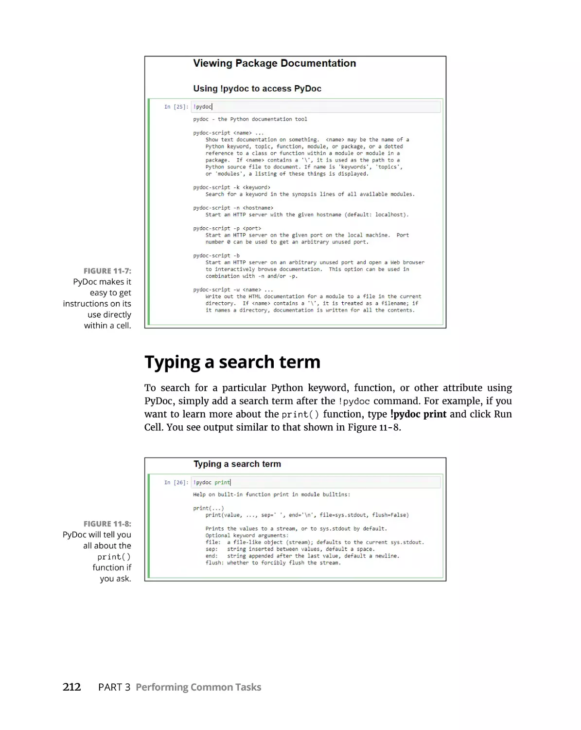 Typing a search term