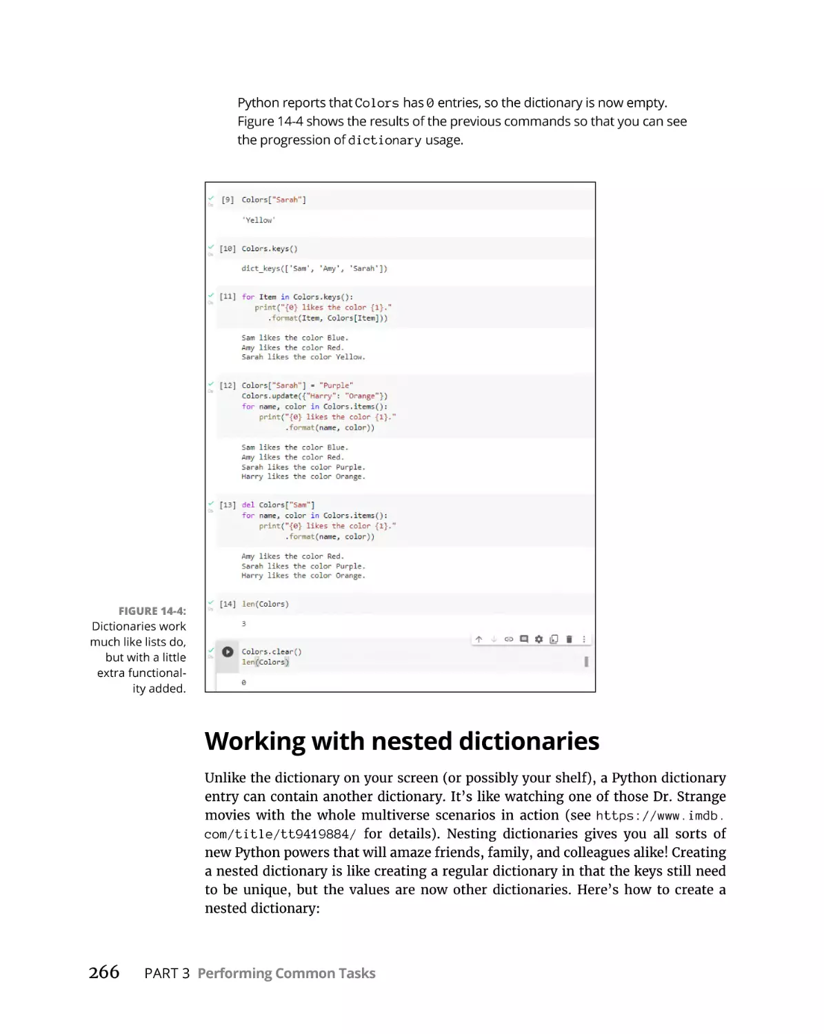 Working with nested dictionaries