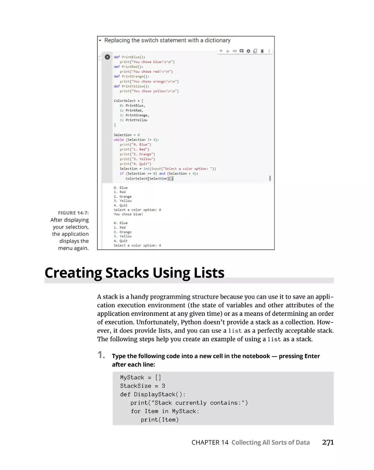 Creating Stacks Using Lists