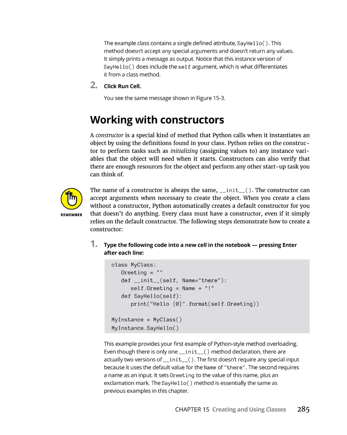 Working with constructors