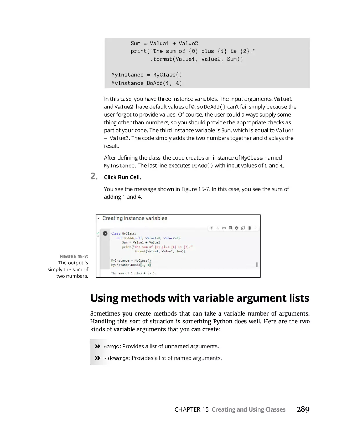 Using methods with variable argument lists