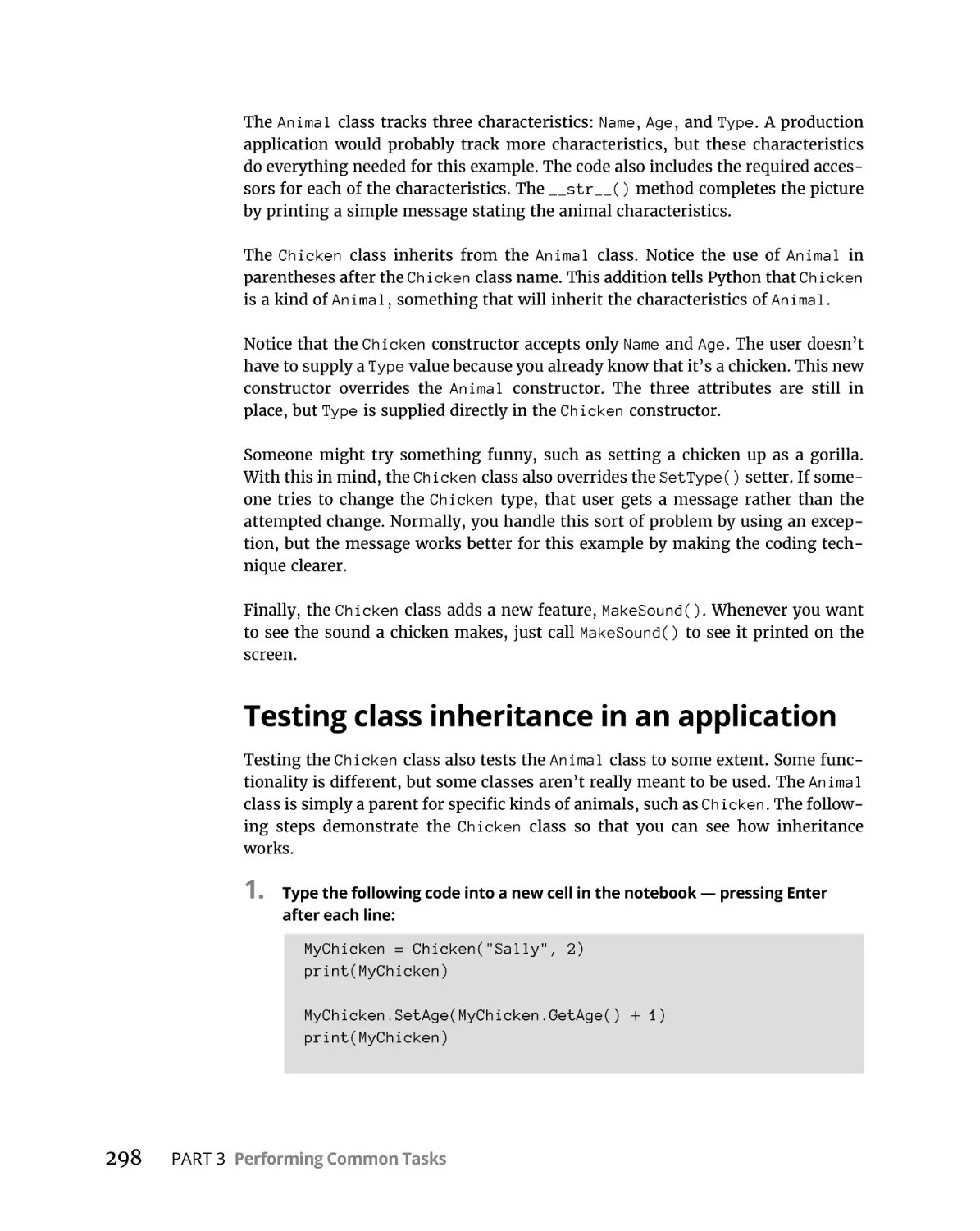 Testing class inheritance in an application