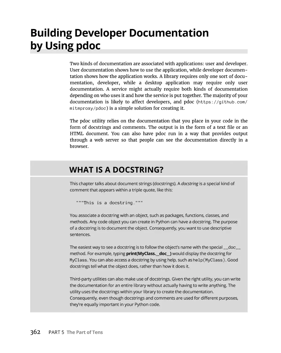 Building Developer Documentation by Using pdoc