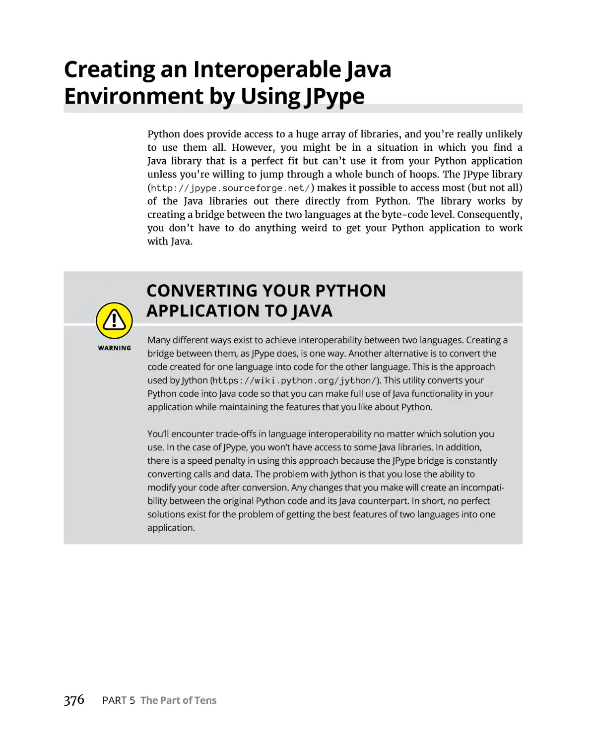 Creating an Interoperable Java Environment by Using JPype