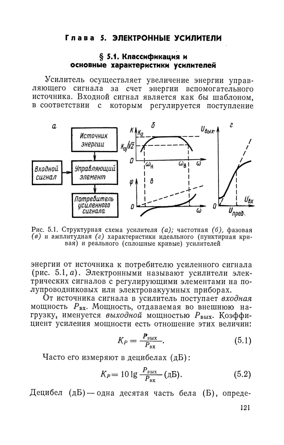 Глава 5. Электронные усилители
§ 5.1. Классификация и основные характеристики усилителей