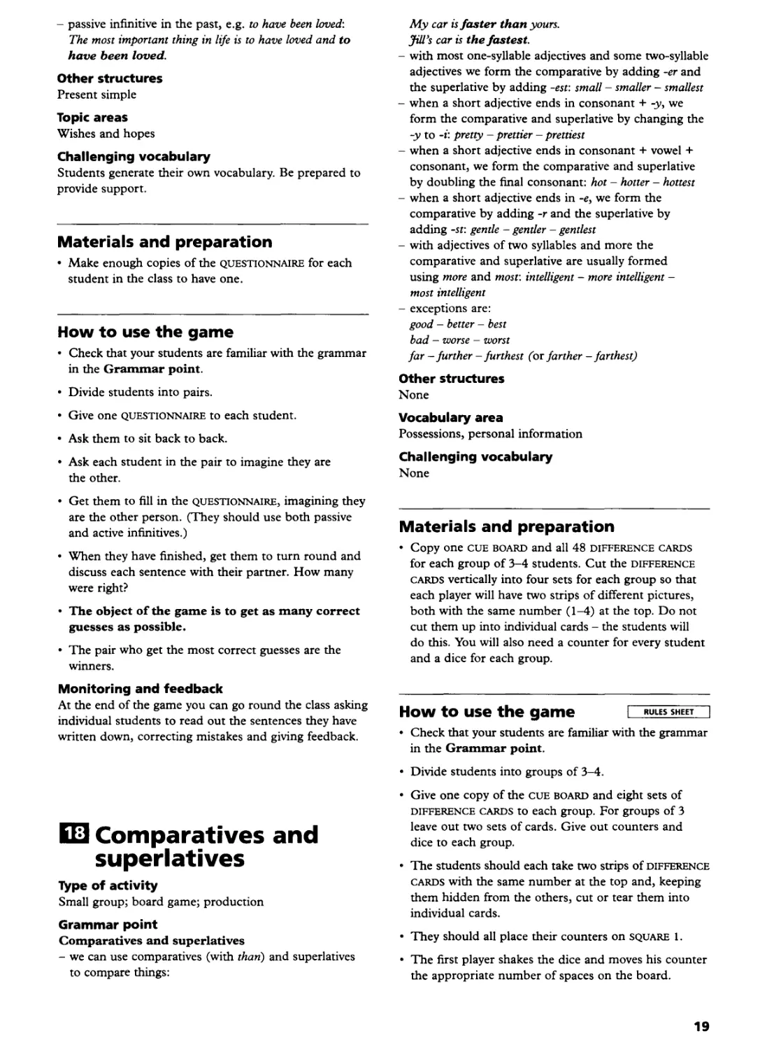 Comparatives and superlatives