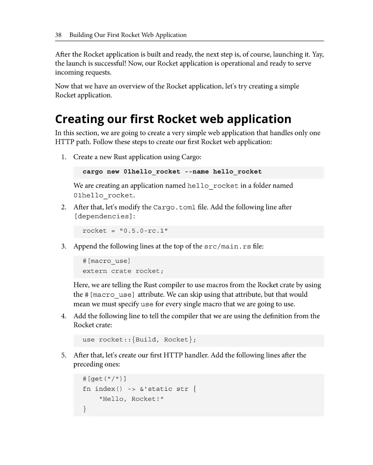 Creating our first Rocket web application